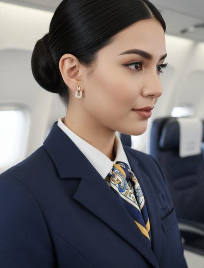 ARLOMI Rose Gold Square Crystal Drop Earrings for Women | Geometric Pave Zirconia Earrings | Minimal Luxury Party & Everyday Jewellery