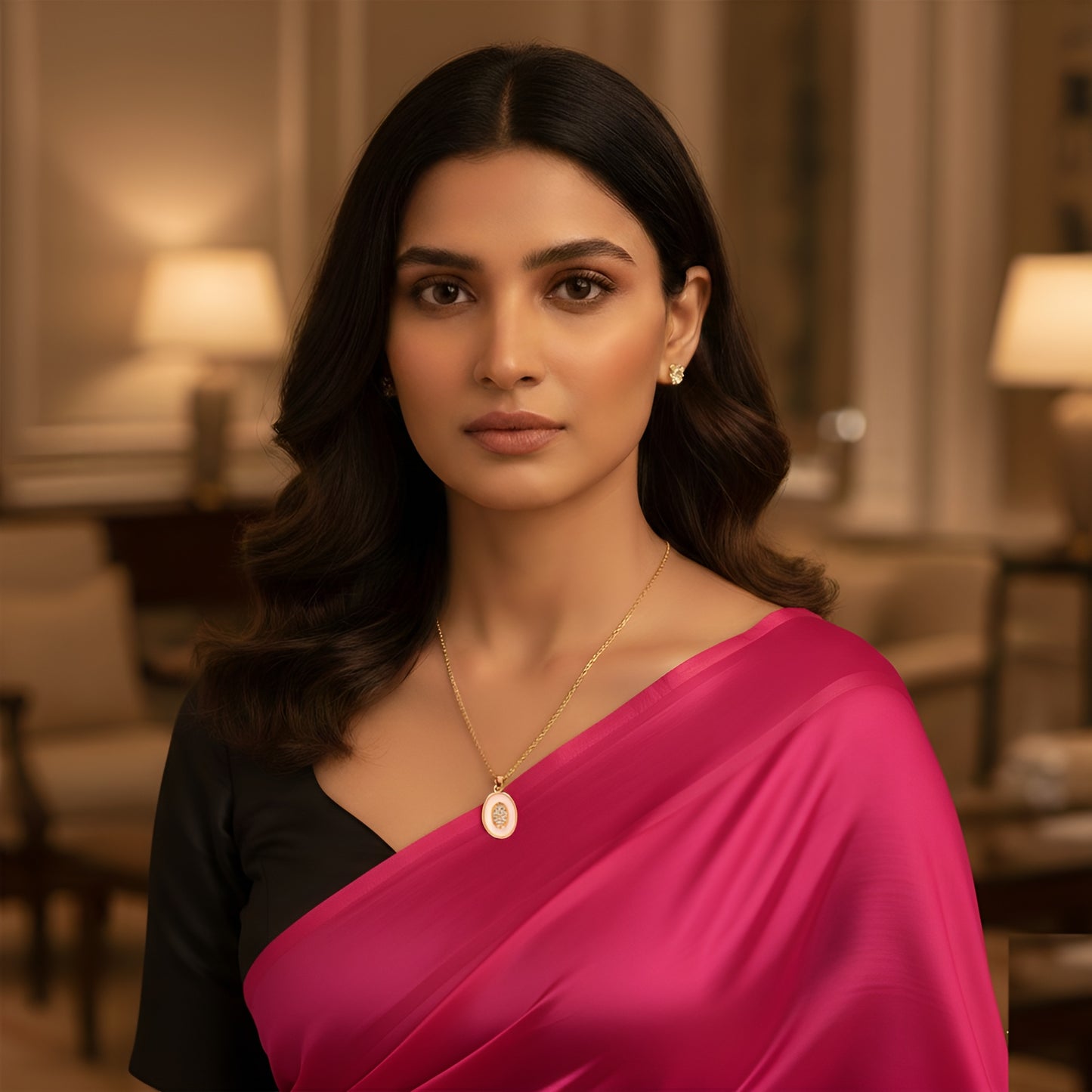 Minimal Oval Gold Pendant Necklace for Women – Elegant Everyday Jewellery | ARLOMI